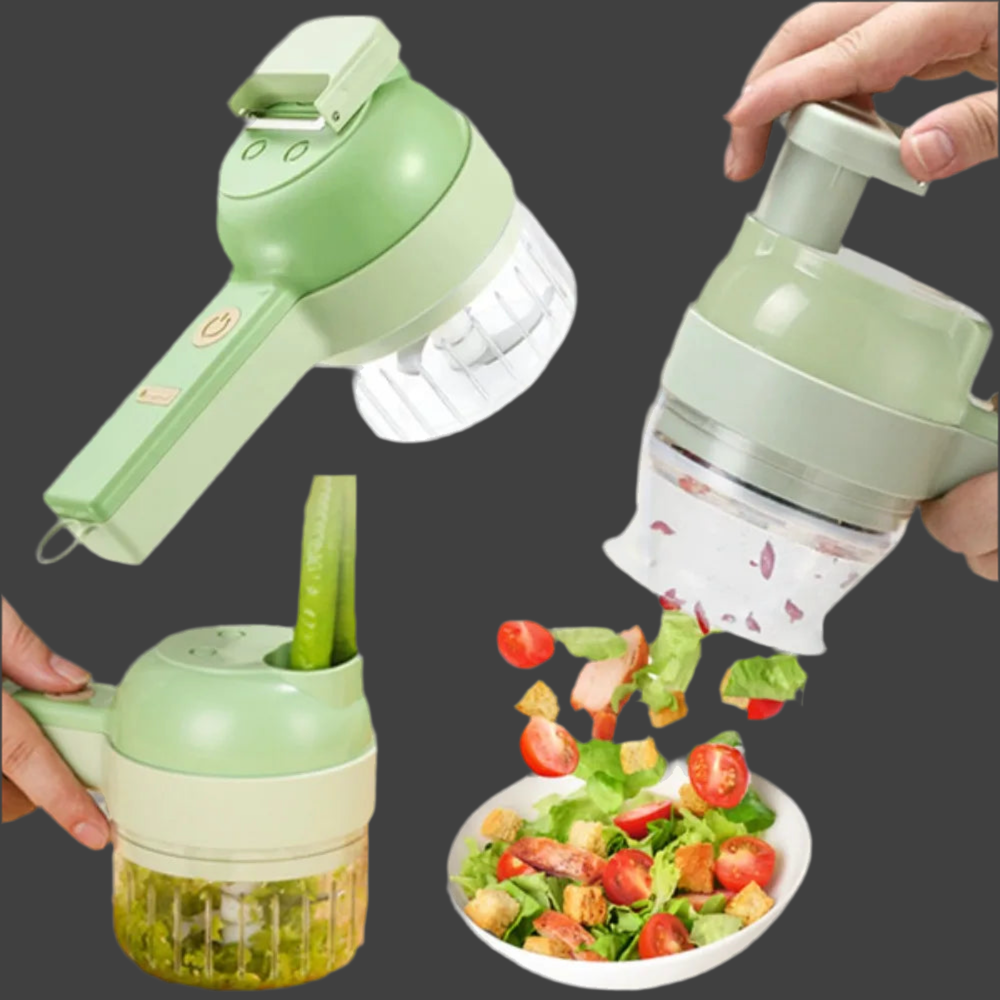 Kitch-n 4-in-1 Keukentool – Snijden, Hakken, Pureren & Reinigen Binnen enkele seconden