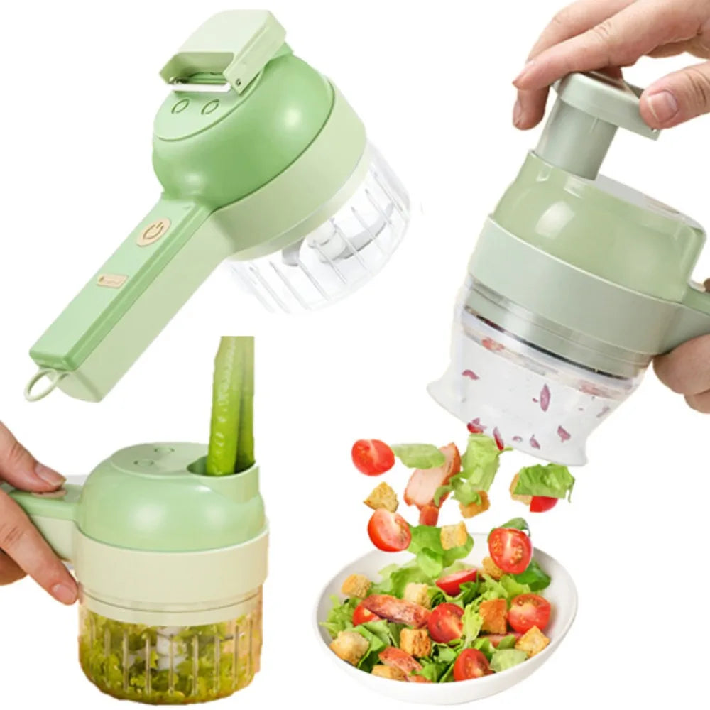 Kitch-n 4-in-1 Keukentool – Snijden, Hakken, Pureren & Reinigen Binnen enkele seconden