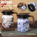 “Vintage Bloem 1000ml Thee Thermoskan met Filter – Roestvrijstaal”
