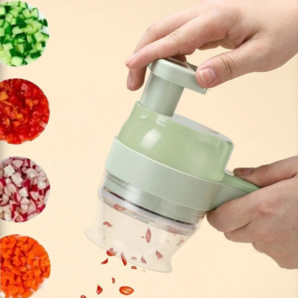 Kitch-n 4-in-1 Keukentool – Snijden, Hakken, Pureren & Reinigen Binnen enkele seconden