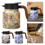 “Vintage Bloem 1000ml Thee Thermoskan met Filter – Roestvrijstaal”